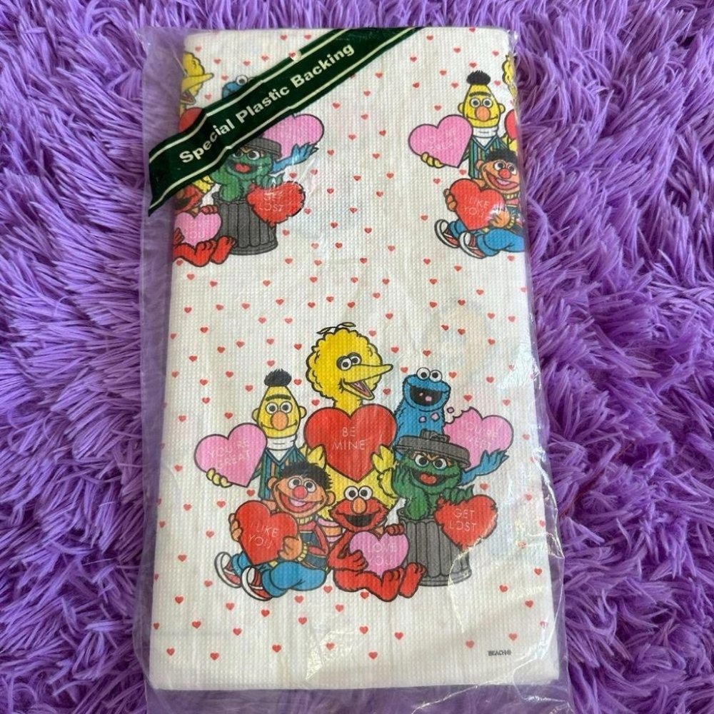 VINTAGE BE MINE SESAME STREET TABLE COVER